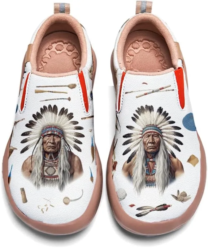 Onehorse Women's Painted Travel Shoes Comfortable Slip-On Indian Chief Style Loafers