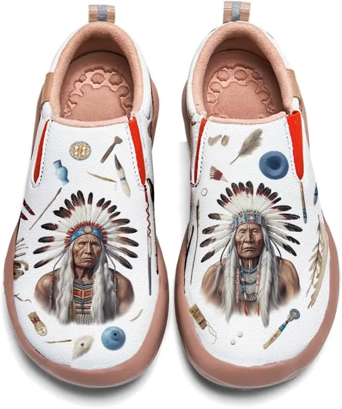 Onehorse Women's Painted Travel Shoes Comfortable Slip-On Indian Chief Style Loafers