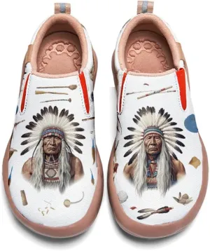 Onehorse Women's Painted Travel Shoes Comfortable Slip-On Indian Chief Style Loafers