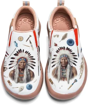 Onehorse Women's Painted Travel Shoes Comfortable Slip-On Indian Chief Style Loafers