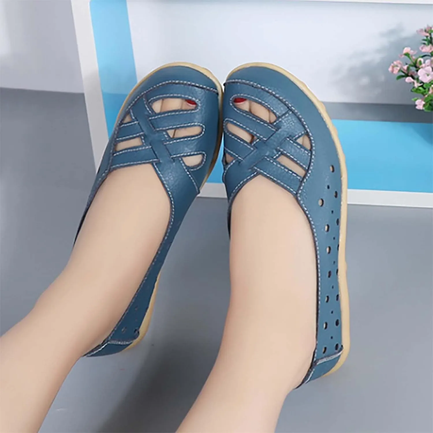 Orthopedic Flats Closed Toe Sandals for Women 2025 Summer Casual Slip-On Shoes