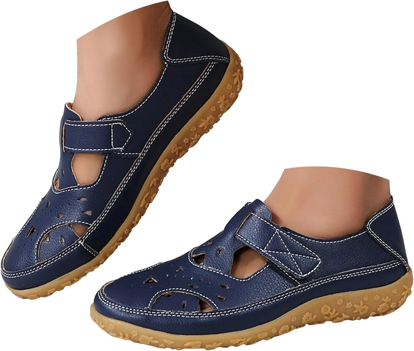 Orthopedic Loafers for Women Summer Dressy 2025 Casual Closed Toe sandal womens Leather Comfortable Soft Sole Ankle Strap Orthotic Beach Shoes Fashion Casual