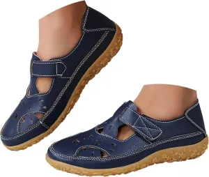 Orthopedic Loafers for Women Summer Dressy 2025 Casual Closed Toe sandal womens Leather Comfortable Soft Sole Ankle Strap Orthotic Beach Shoes Fashion Casual