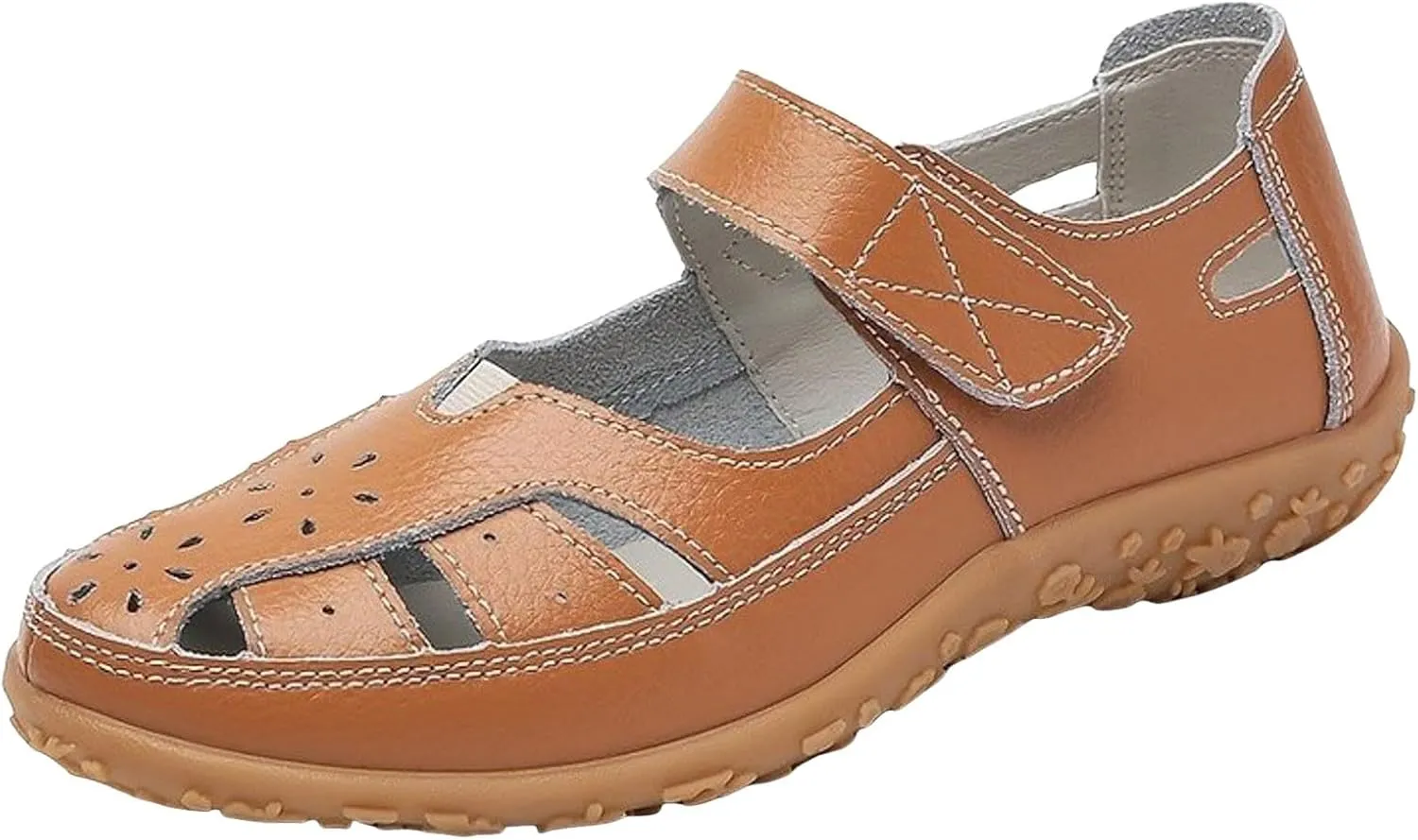Orthopedic Loafers for Women Summer Dressy 2025 Women's Casual Closed Toe Leather Sandals Comfortable Soft Sole Ankle Strap Orthotic Beach Party Wedding Shoes