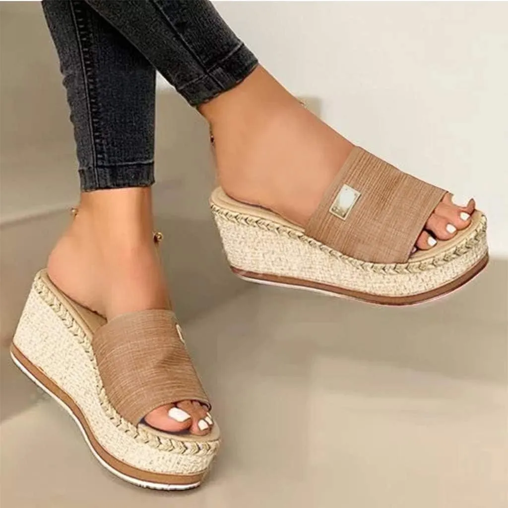 Orthopedic Sandals for Women Arch Support Flip Flops Comfortable Walking Sandals for Women Summer Dressy Platform Wedges Sandals Ladies Slip On Lightweight Slippers Casual Slides Beach Shoes ﻿