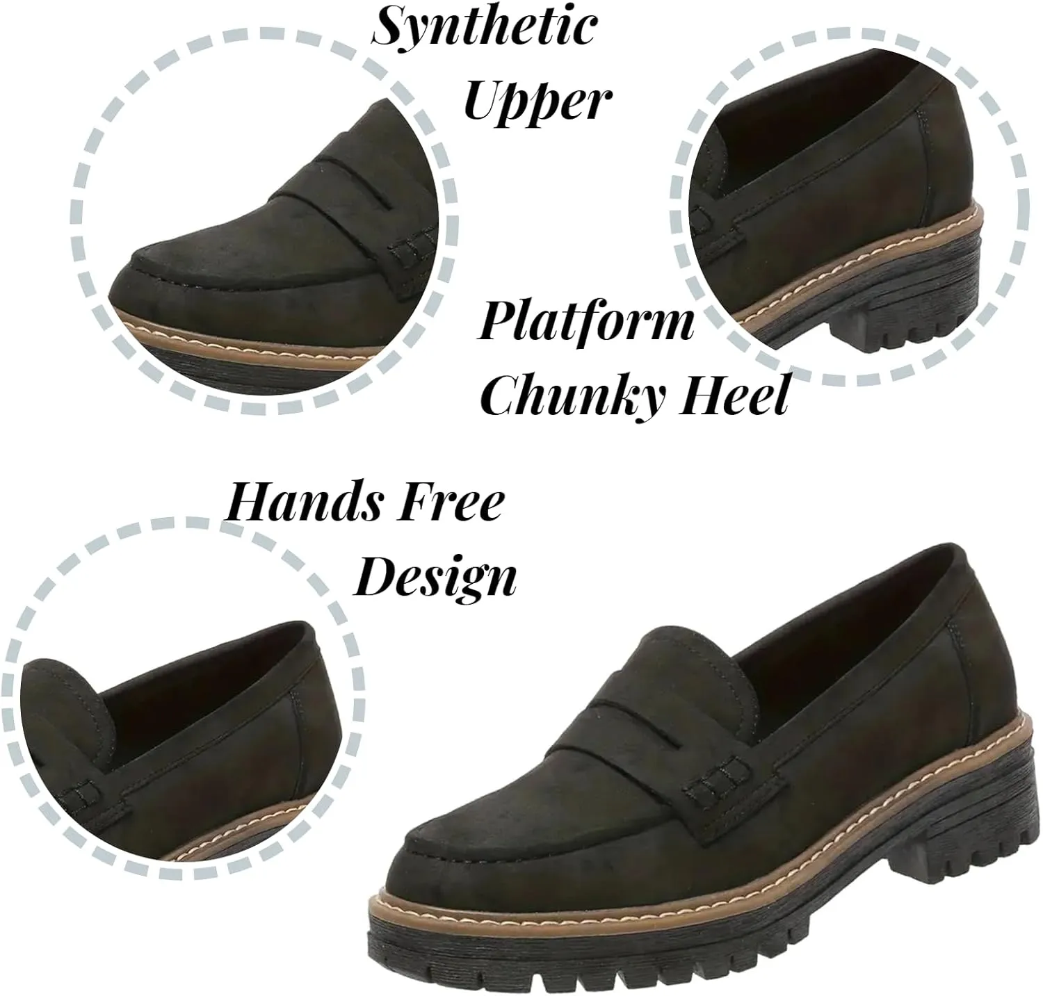 Orthopedic Shoes for Women Orthoture-Orthopedic Platform Loafers, Comfort Orthopedic Shoes, Womens Round Toe Walking Shoe, Slip On Shoes