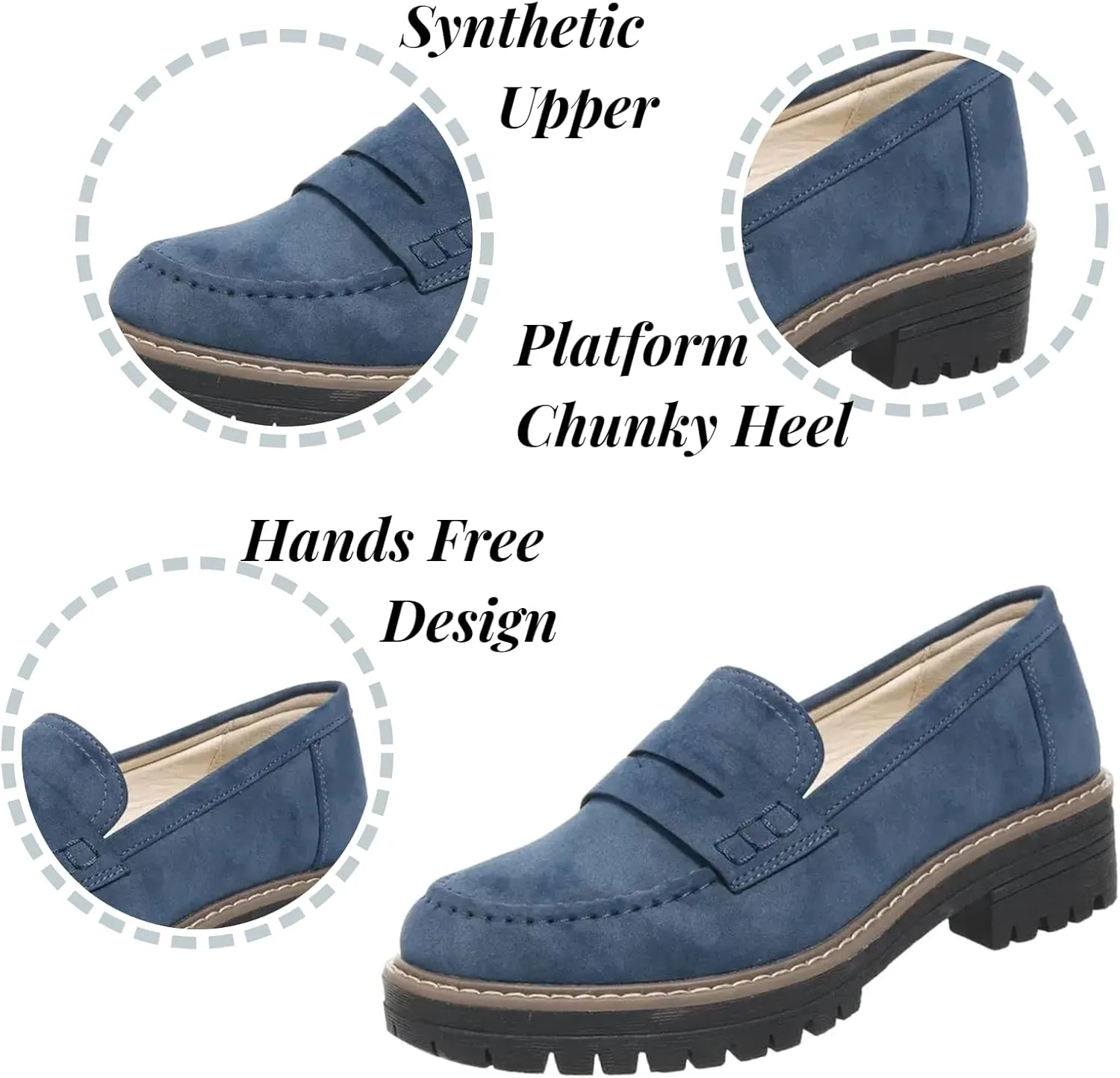 Orthopedic Shoes for Women Orthoture-Orthopedic Platform Loafers, Comfort Orthopedic Shoes, Womens Round Toe Walking Shoe, Slip On Shoes
