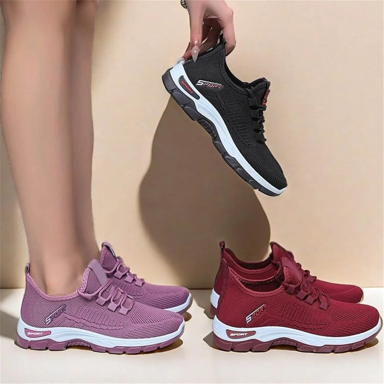 Orthopedic Sneakers for Women Mesh Breathable Lace Up Walking Running Shoes Comfortable Tennis Shoes Non Slip Lightweight Casual Womens Sneakers