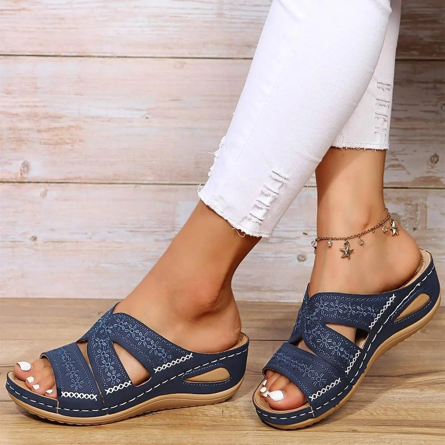 Orthopedic Wedge Sandals for Women Summer Dressy 2025 Flat Open Toe Platform Arch Support Sandals Casual Flip Flops