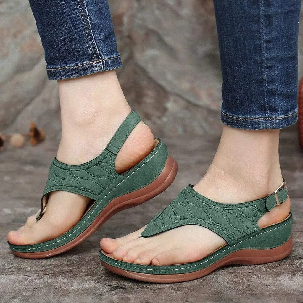 peqiut Casual Sandals Women Platform Arch Support Sandals for Women Slip On Flip Flops Casual Beach Sandals
