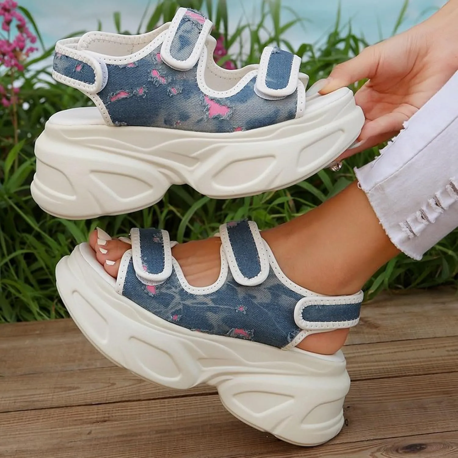 Platform Sandals Women Summer Outdoor Camping Walking Beach Sandals Sandles Women Open Toe Flatform Fashion Sandals