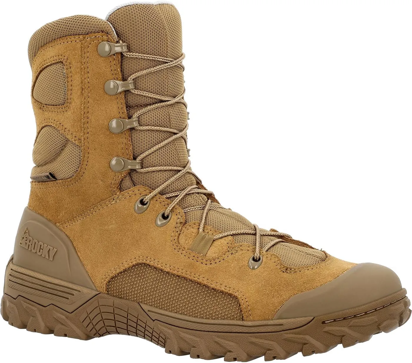 ROCKY Mountain Combat Waterproof Military Boot, Coyote Brown, Size 8.5(M)