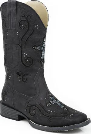 Roper Womens Faith Boot, Black, 7