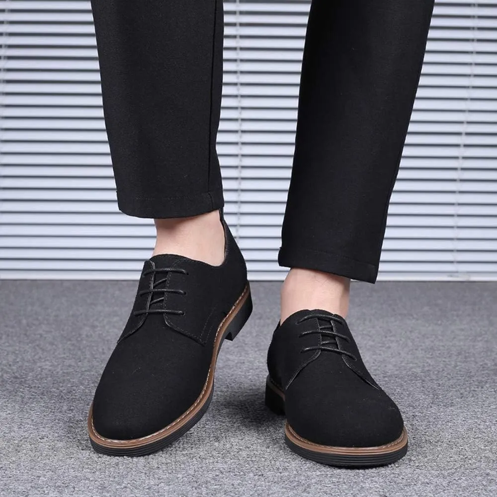 Santimon Men's Casual Oxford Shoes Classic Suede Formal Business Lace Up Dress Shoes