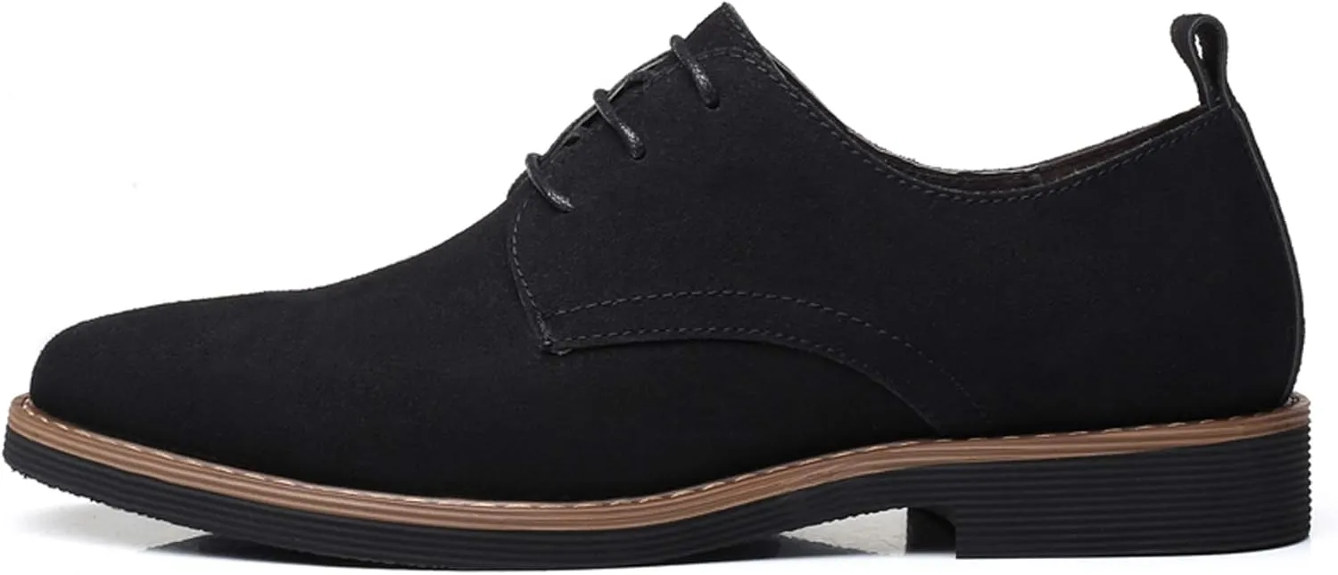 Santimon Men's Casual Oxford Shoes Classic Suede Formal Business Lace Up Dress Shoes