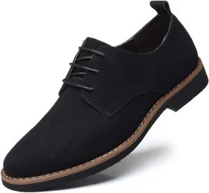 Santimon Men's Casual Oxford Shoes Classic Suede Formal Business Lace Up Dress Shoes