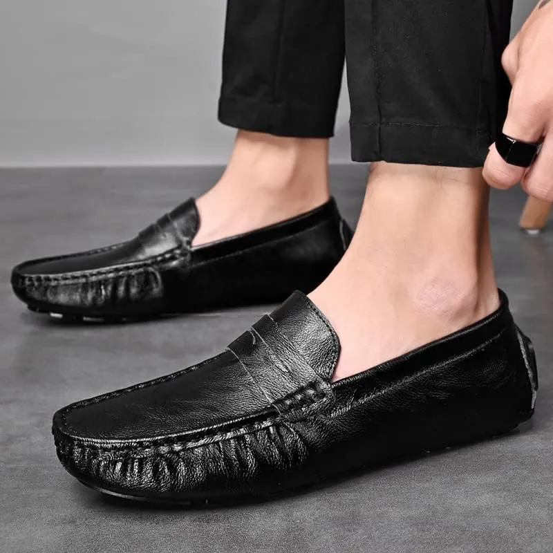 Santimon Men's Casual Slip-On Loafers, Penny Loafers Moccasins, Solid Driving Shoes