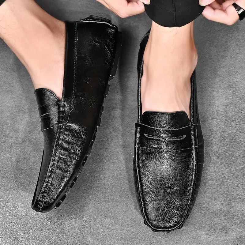 Santimon Men's Casual Slip-On Loafers, Penny Loafers Moccasins, Solid Driving Shoes