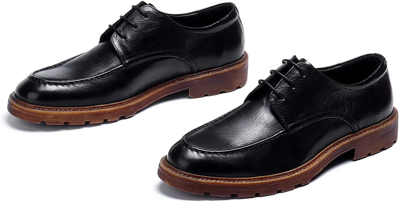 Santimon Mens Dress Shoes Casual Leather Oxford Formal Shoes for Men Black Brown