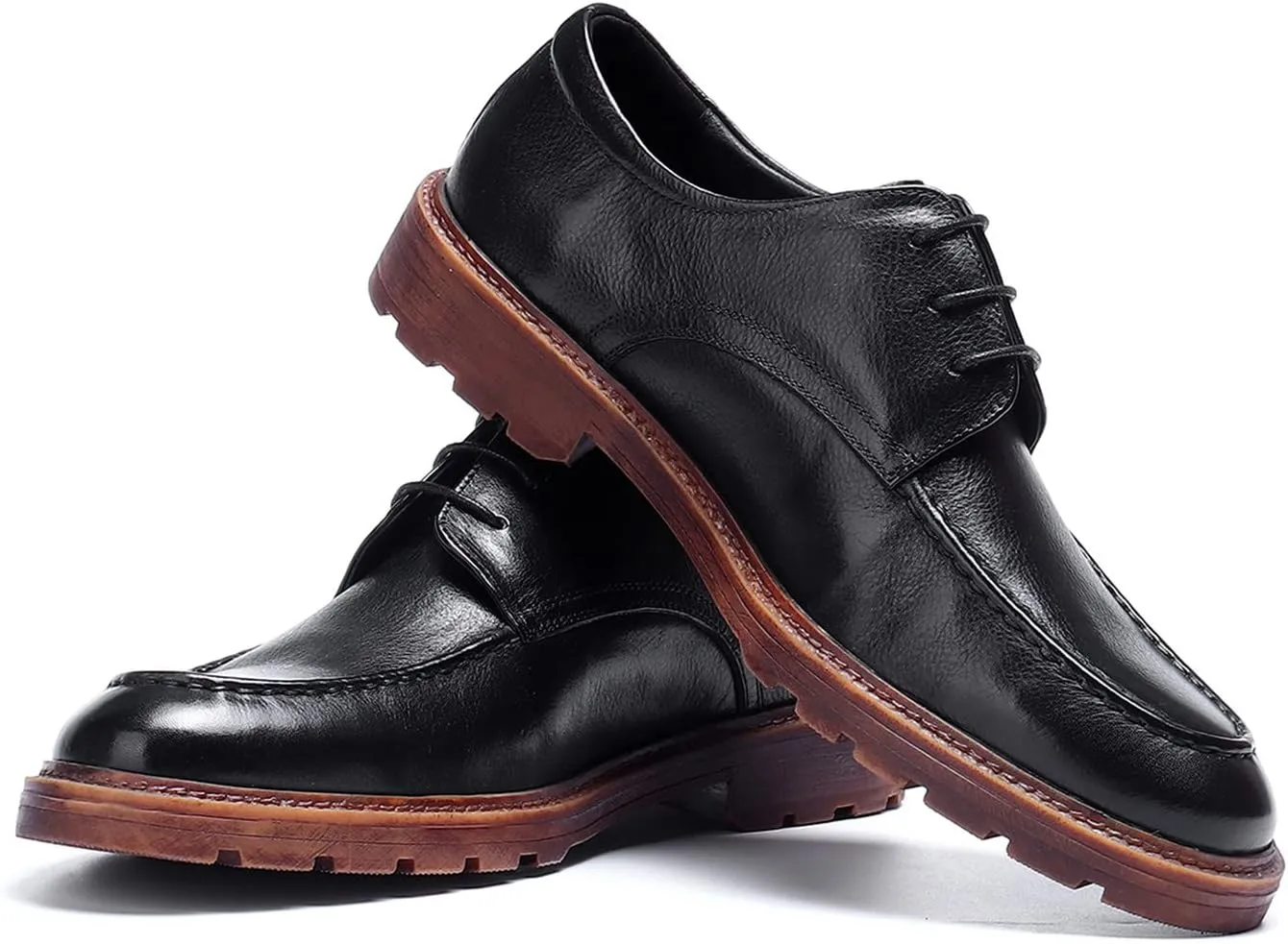 Santimon Mens Dress Shoes Casual Leather Oxford Formal Shoes for Men Black Brown