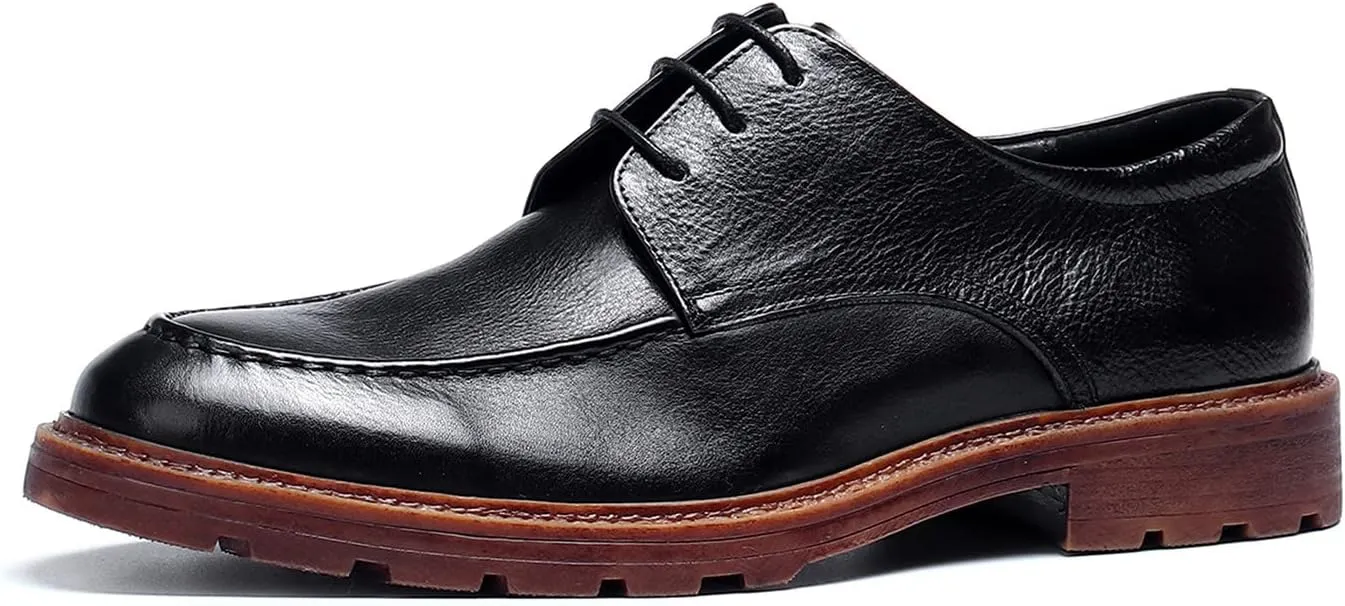 Santimon Mens Dress Shoes Casual Leather Oxford Formal Shoes for Men Black Brown