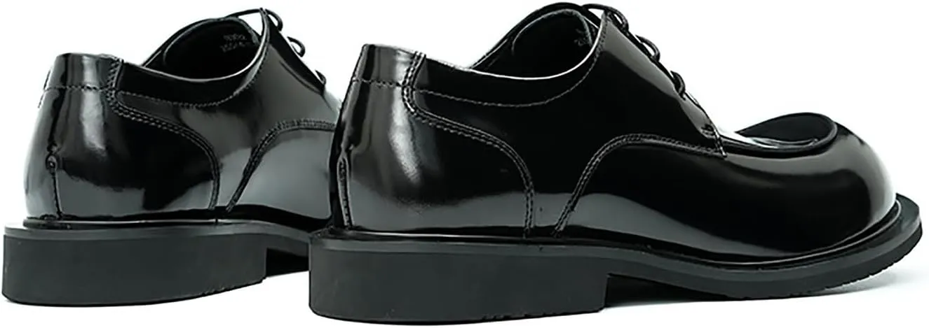 Santimon Mens Dress Shoes Casual Oxfords Patent Leather Debry Fashion Business Prom Formal Wedding Square Toe Walking Shoes for Men