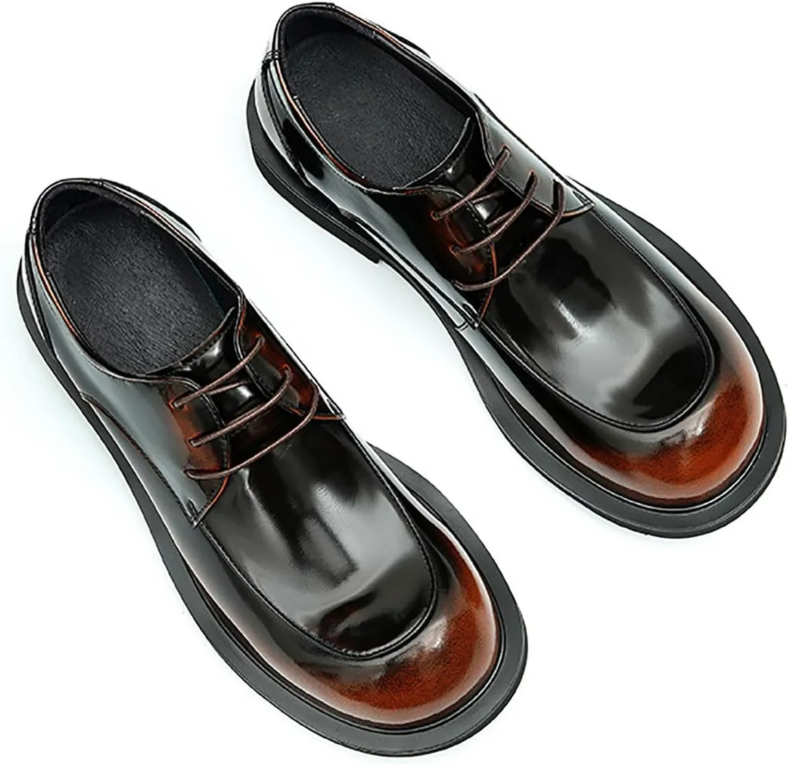 Santimon Mens Dress Shoes Casual Oxfords Patent Leather Debry Fashion Business Prom Formal Wedding Square Toe Walking Shoes for Men