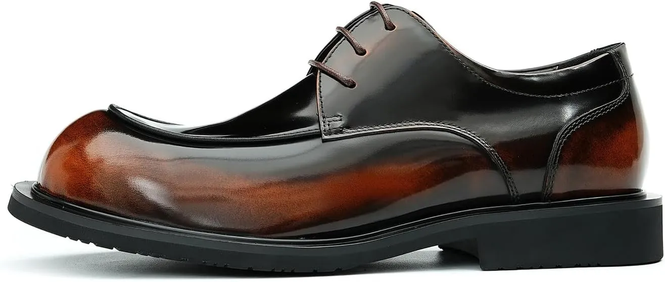 Santimon Mens Dress Shoes Casual Oxfords Patent Leather Debry Fashion Business Prom Formal Wedding Square Toe Walking Shoes for Men