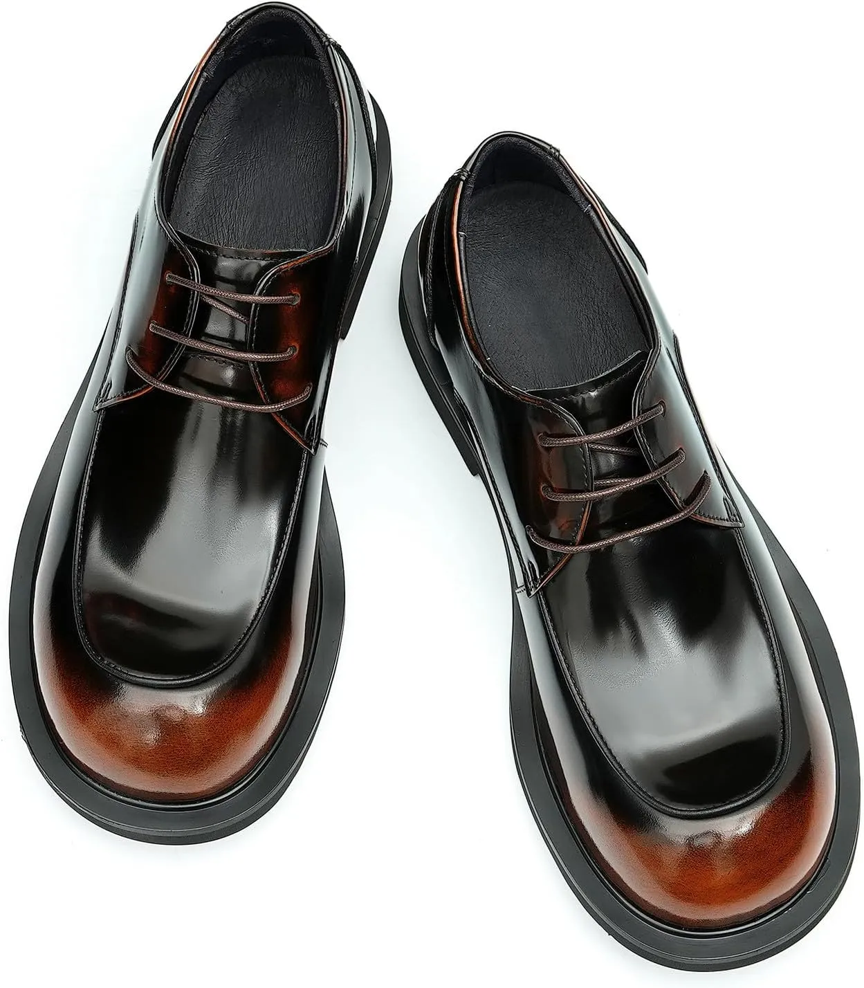 Santimon Mens Dress Shoes Casual Oxfords Patent Leather Debry Fashion Business Prom Formal Wedding Square Toe Walking Shoes for Men