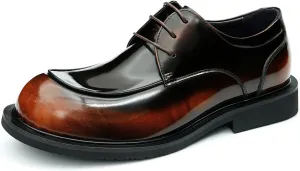 Santimon Mens Dress Shoes Casual Oxfords Patent Leather Debry Fashion Business Prom Formal Wedding Square Toe Walking Shoes for Men