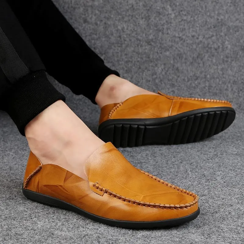 Santimon Men's Loafers Casual Slip On Shoes Soft Mules for Men Lightweight Flat Driving Boat Shoes