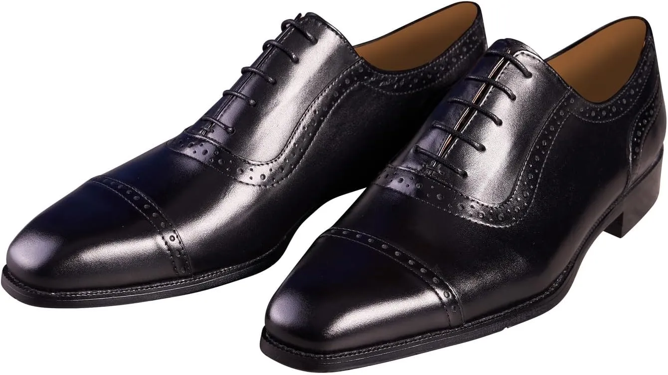 Santimon Mens Oxfords Shoes Dress Formal Genunie Leather Pointed Toe Oxford Fashion Business Casual Derby Modern Prom Wedding Suit Shoes Tuxedo Shoes for Men
