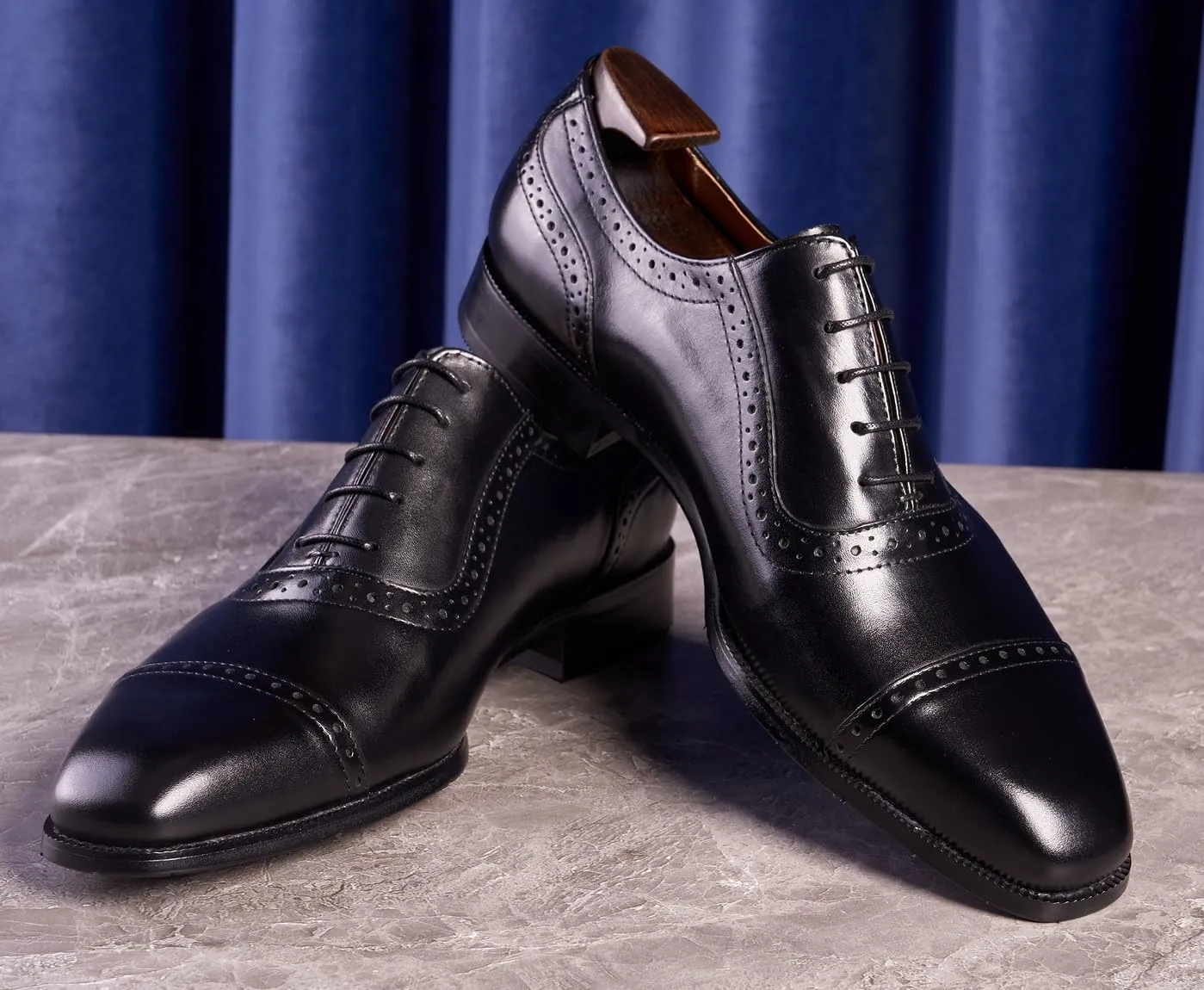 Santimon Mens Oxfords Shoes Dress Formal Genunie Leather Pointed Toe Oxford Fashion Business Casual Derby Modern Prom Wedding Suit Shoes Tuxedo Shoes for Men