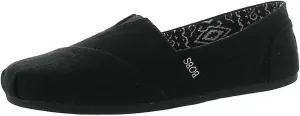 Skechers Women's Bobs Plush-Best Wishes Slip-On Flat, Black/Black, 6 W US