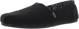 Skechers Women's Bobs Plush-Best Wishes Slip-On Flat, Black/Black, 8.5 W US