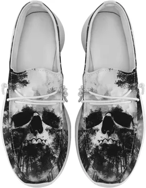 Skull Shoes for Men Loafers Black Slip-on Shoes Gifts for Men Women