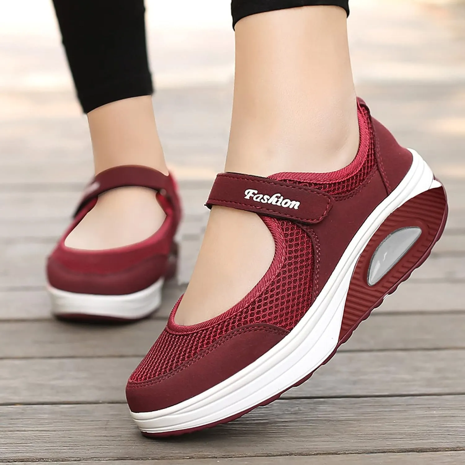 Slip On Shoes Women Mesh Breathable Dressy Casual Shoes Black Platform Sneaker Women's Walking Sneakers Wide Arch Support Slip On Tennis Shoe Casual Loafers