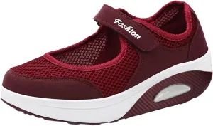 Slip On Shoes Women Mesh Breathable Dressy Casual Shoes Black Platform Sneaker Women's Walking Sneakers Wide Arch Support Slip On Tennis Shoe Casual Loafers