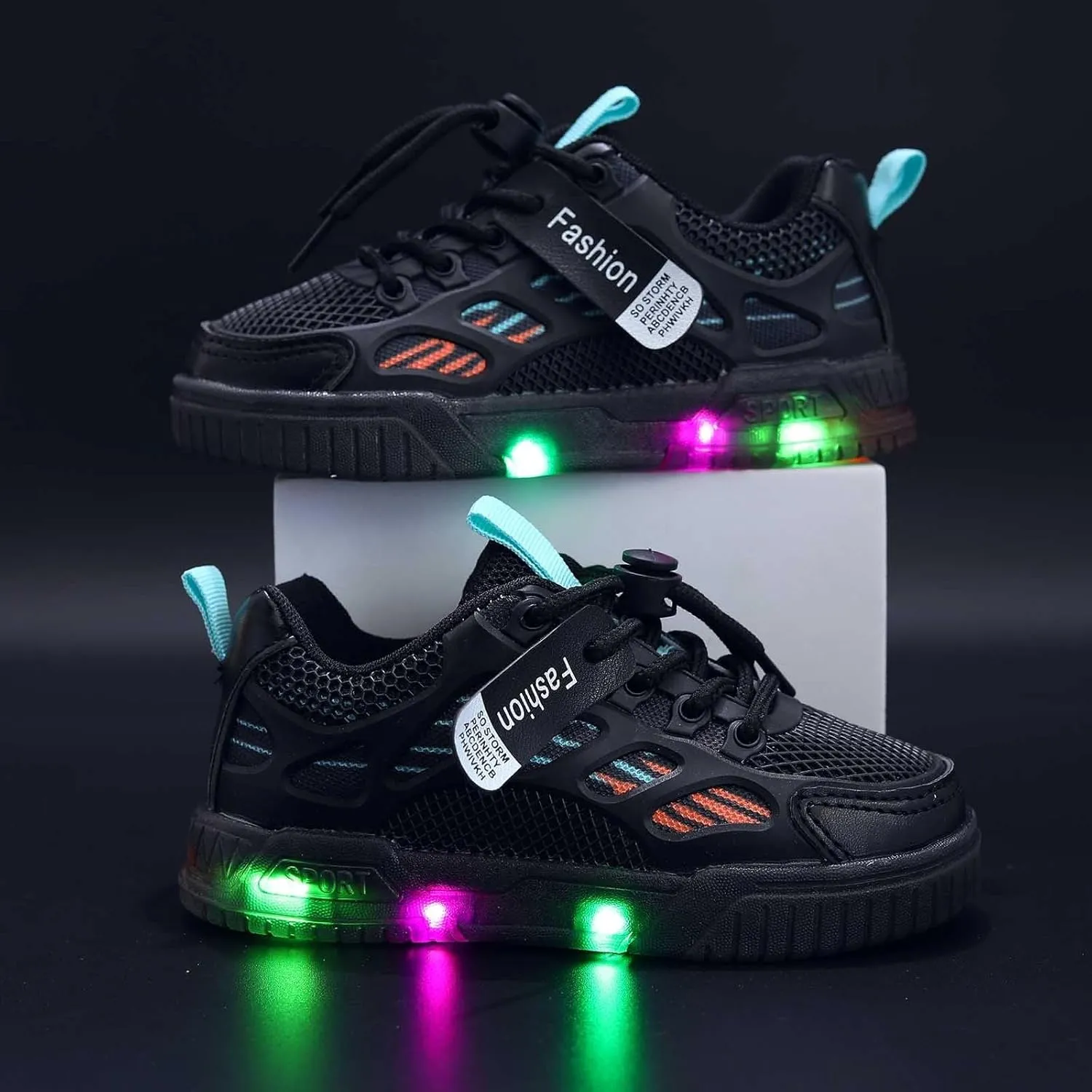 Sneakers for Girls Light Up Breathable Running Cute Shoes Anti-Slip Lace Up Girls Walking Sports Shoes Boys Sneakers