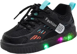 Sneakers for Girls Light Up Breathable Running Cute Shoes Anti-Slip Lace Up Girls Walking Sports Shoes Boys Sneakers