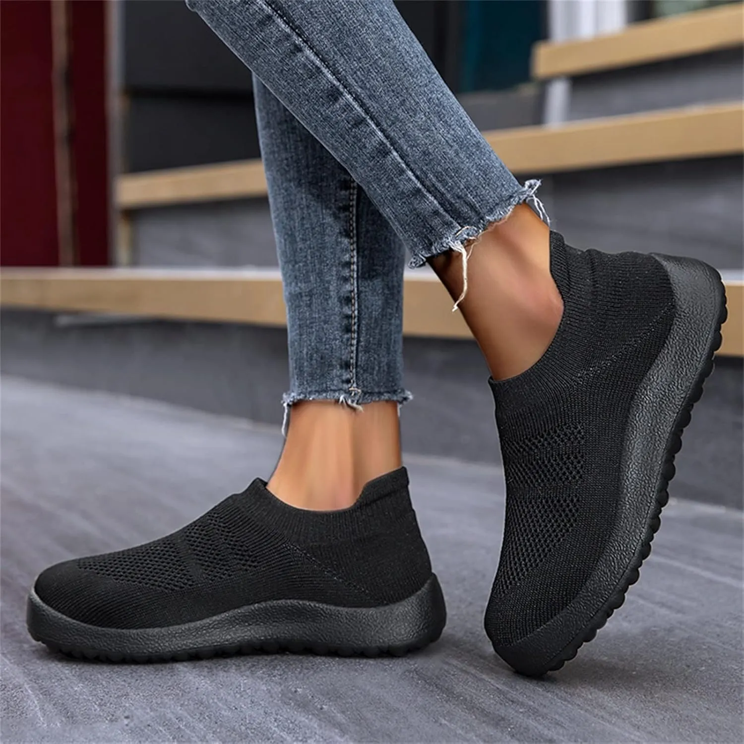 Sneakers for Women Running Shoes Slip On Casual Womens Tennis Shoes Food Service Casual Black Shoes Brown Sneakers Brown Tennis Shoe Trainers Shoe