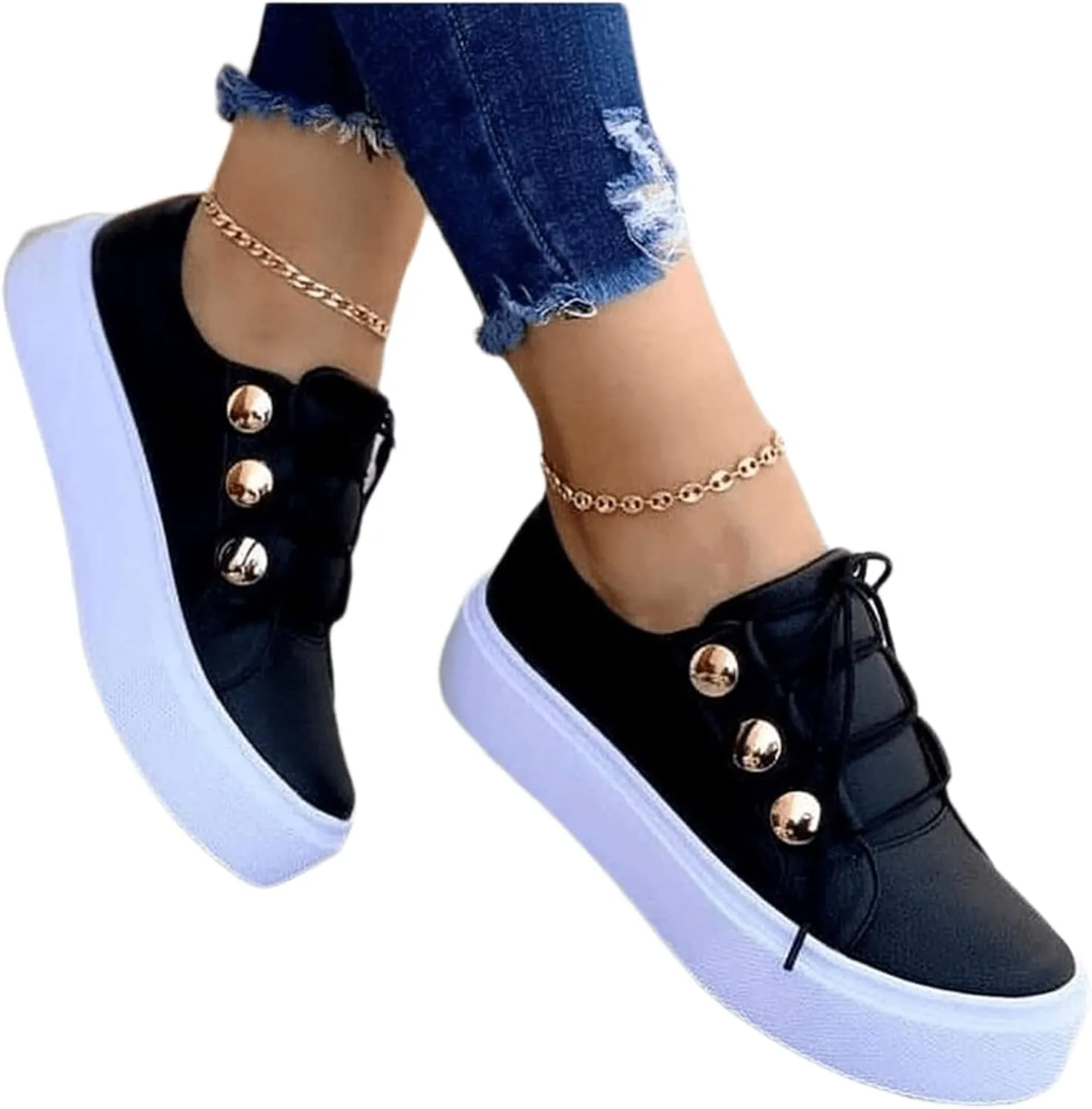 Sneakers For Women Walking Shoes Size 11 Womens Slip On Loafers Shoes Fashion Canvas Sneakers Casual Classic Fall Soft Lightweight Comfort Breathable Non-Slip Flat Walking Shoes Black