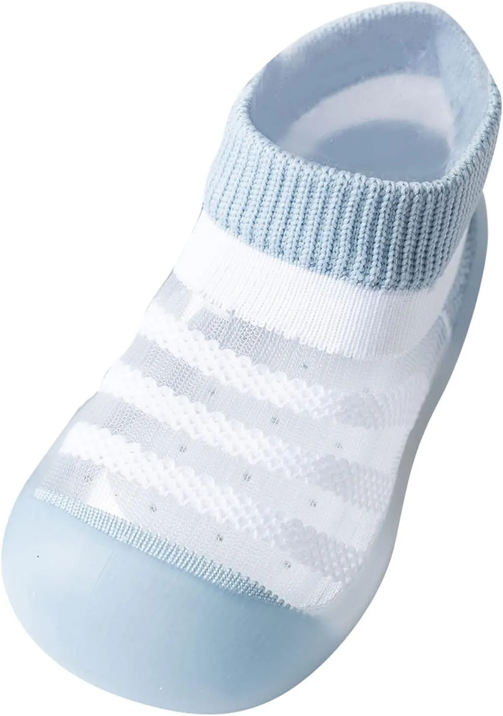 Sole 536Months Anklet Soft Toddler Striped Girls Slipper Shoes Rubber Kids Boys Breathable Summer Football Cleats Youth (Light Blue, 2-3 Years)