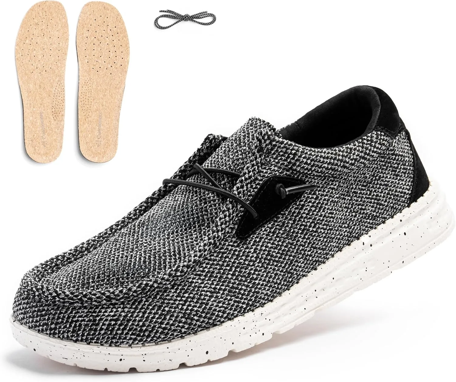 Stylish and Comfortable Men's Stretch Loafers & Slip-Ons, Lightweight Casual Mens Shoes, EVA Outsole, Breathable Upper, Extra Insole and Lace