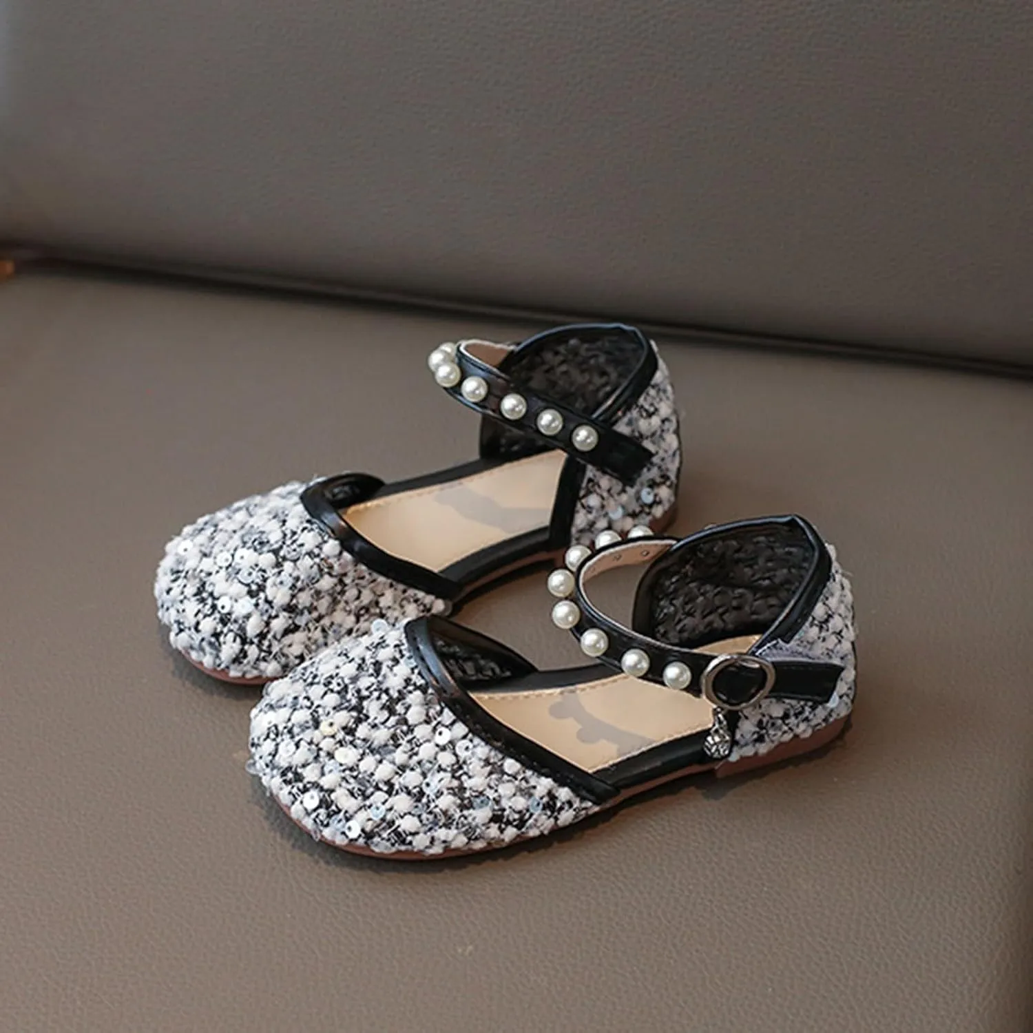 Toddler Girls Dress Shoes Ballet Flat Little Girl's Mary Jane Princess Flower Girl Shoes for Toddler Sandals Size 4