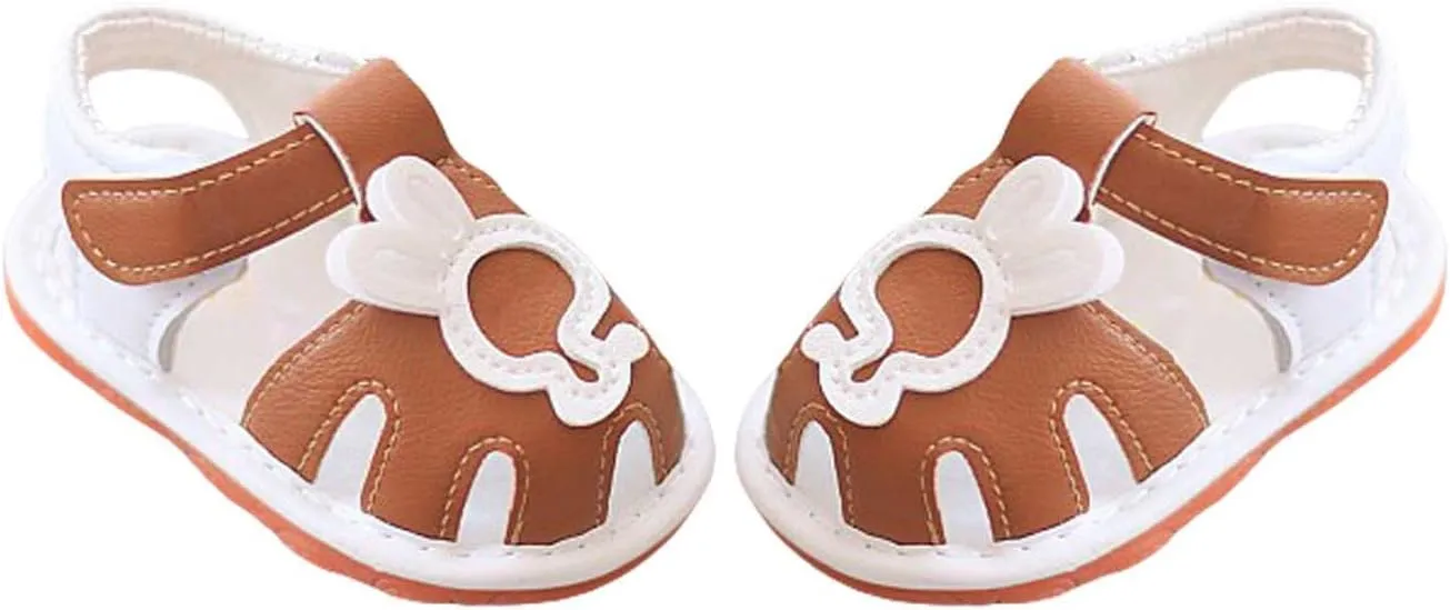 Toddler Girls Open Toe Sandals Breathable Soft Sole Flats Lightweight Water Shoes with Cute Bunny Pattern Sandals
