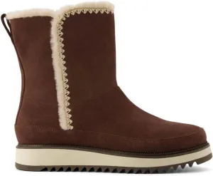 TOMS Women's Classic Snow Boot, Water Resistant Oak Brown Suede, 8