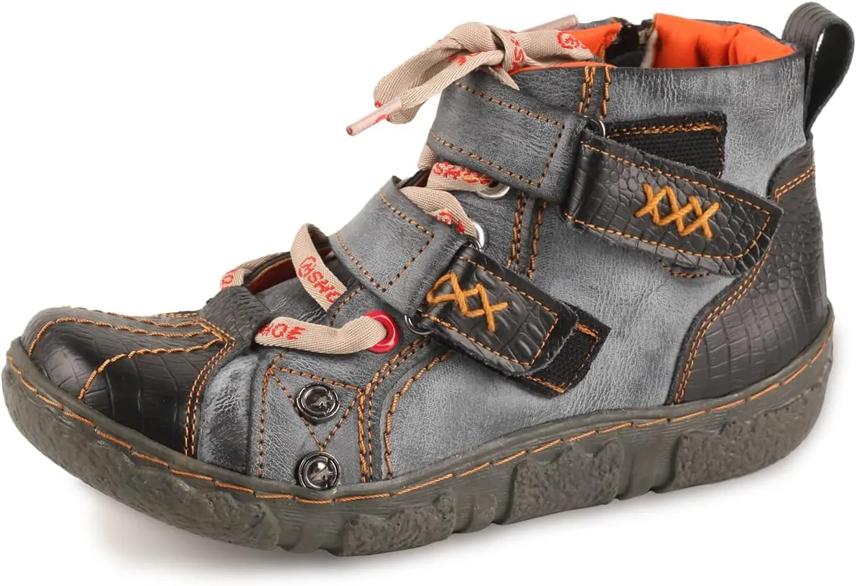 Two-Tone PU Leather Women's Ankle Boots