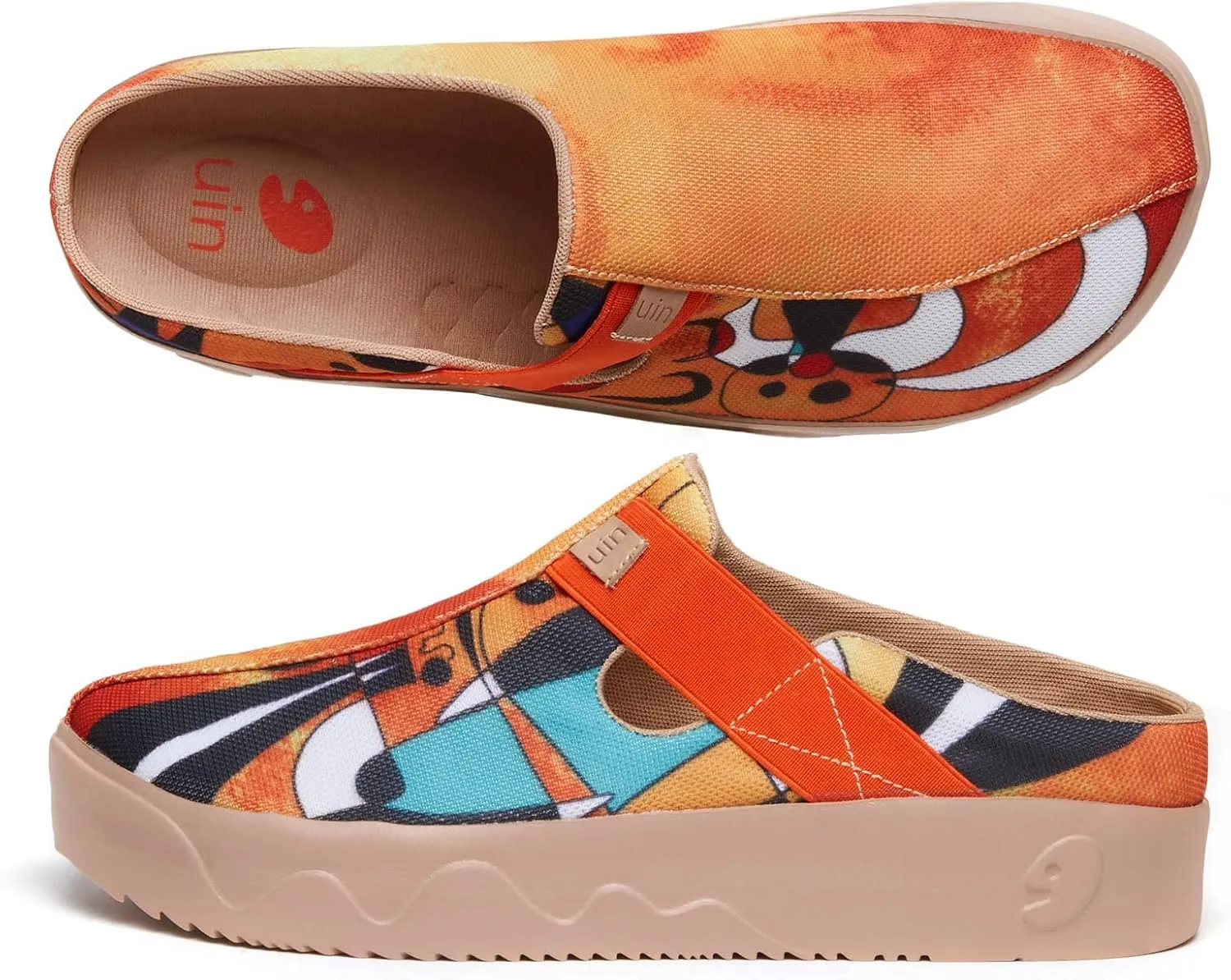 UIN Men's Casual Loafers Slip Ons Comfortable Art Painted Travel Fashion Sneakers Fuerteventura