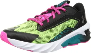 Under Armour Boy's Charged Scramjet 4 WLD (Big Kid) Black/Quirky Lime/Black 4 Big Kid M